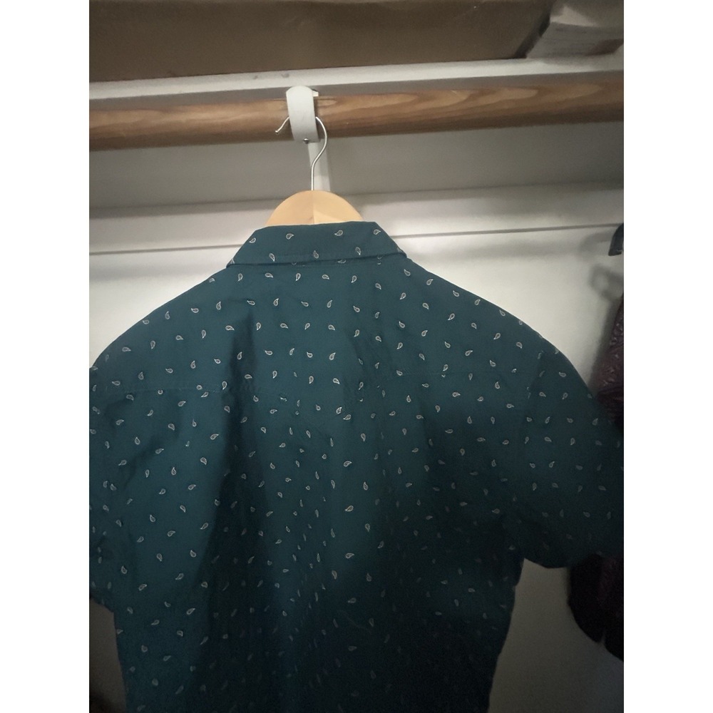 Cody James Men's XL Authentic Western Dark Green Short Sleeve Pearl Snap Shirt - Picture 13 of 14